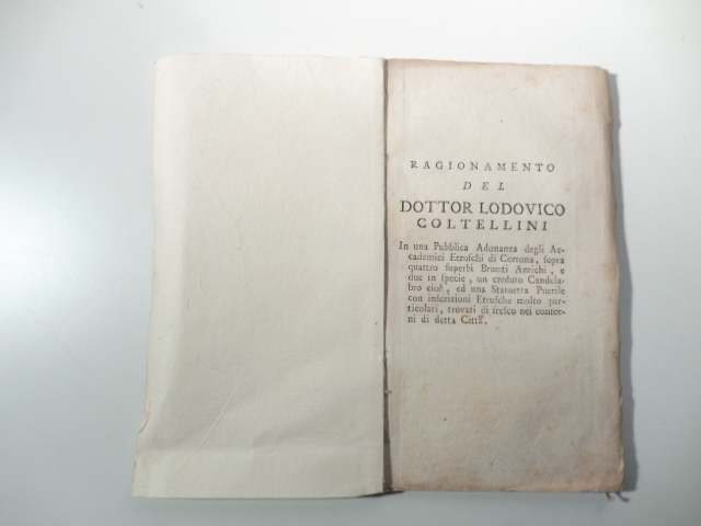 Ragionamento del dottor Lodovico Coltellini in una pubblica adunanza degli …