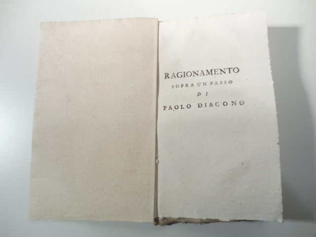 Ragionamento sopra un passo di Paolo Diacono
