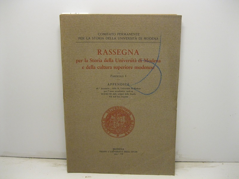 Rassegna per la storia della Universita' di Modena e della …