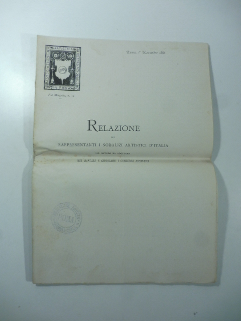 Relazione dei rappresentanti i sodalizi artistici d'Italia sul metodo da …