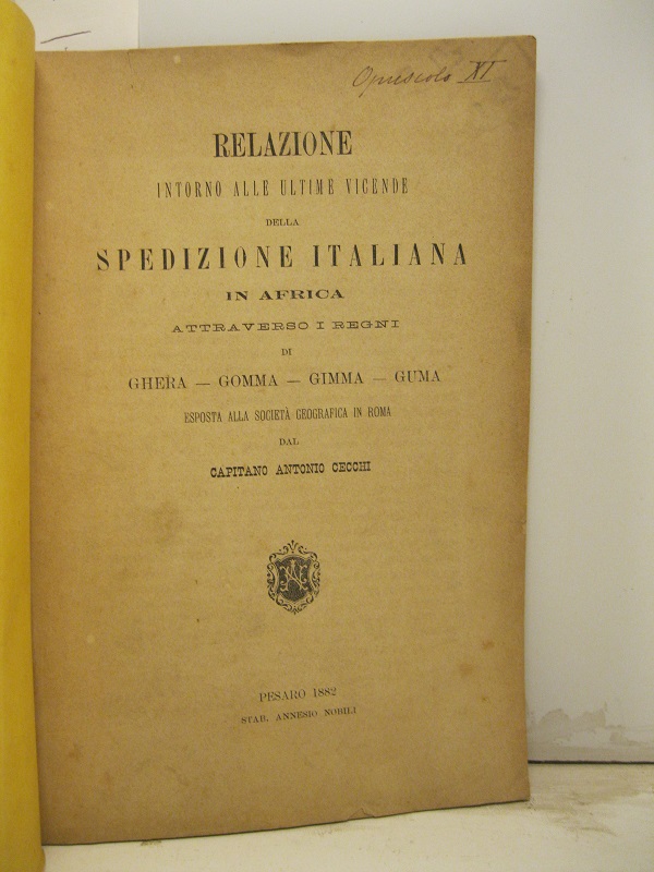 Relazione intorno alle ultime vicende della spedizione italiana in Africa …