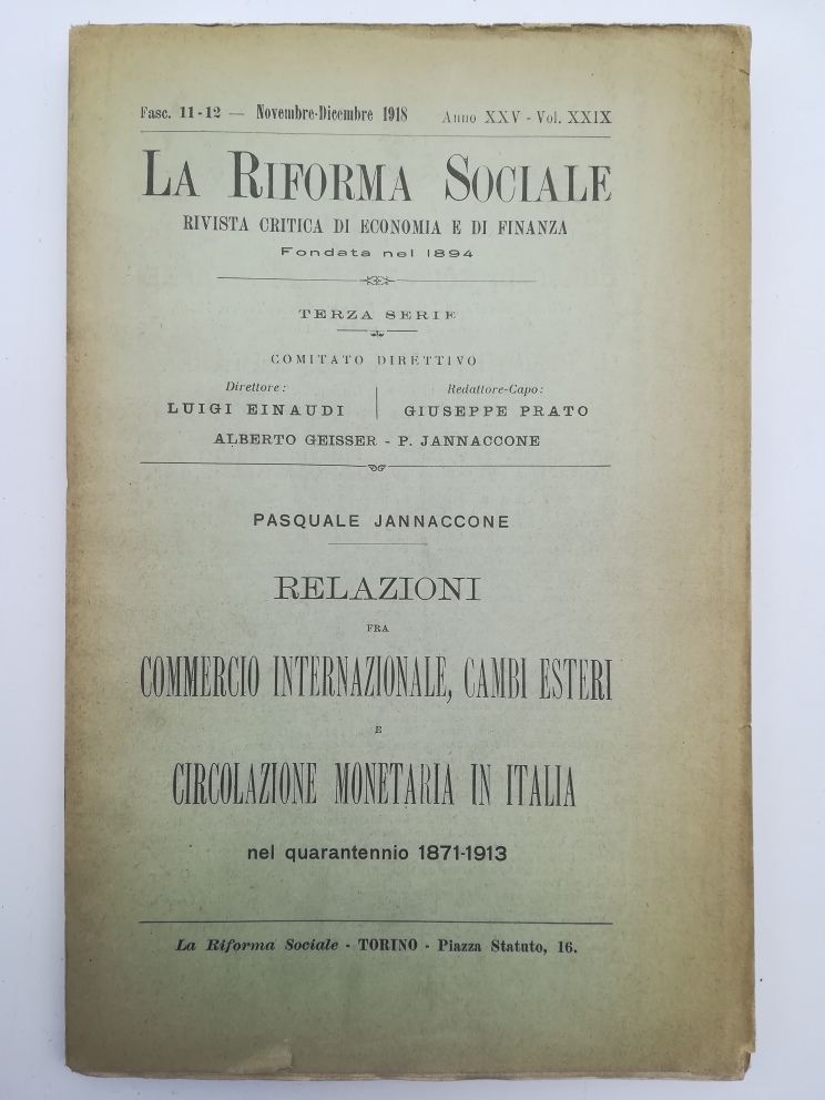 Relazioni fra commercio internazionale, cambi esteri e circolazione monetaria in …