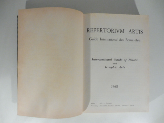 Repertorium artis. Guide International des Beaux-Arts. International Guide of Plastic …