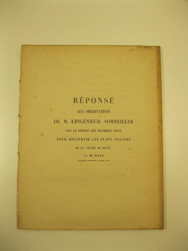 Reponse aux observations de M. l'ingenieur Sommeiller sur le projet …