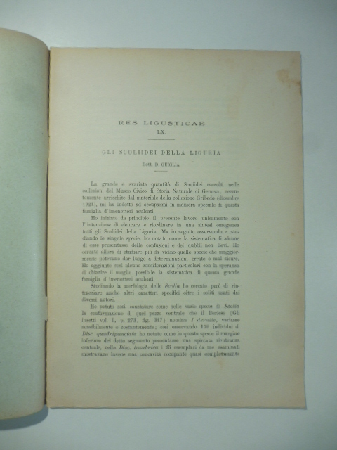 Res Ligusticae. LX. Gli scoliidei della Liguria