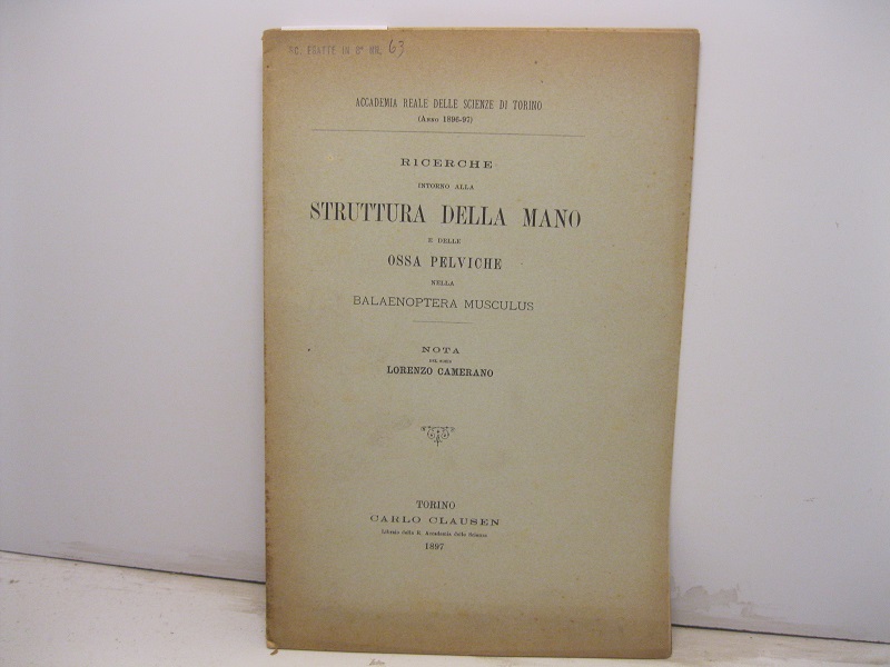 Ricerche intorno alla struttura della mano e delle ossa pelviche …