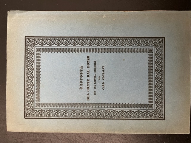 Risposta del Conte Dal Pozzo a una parte di una …