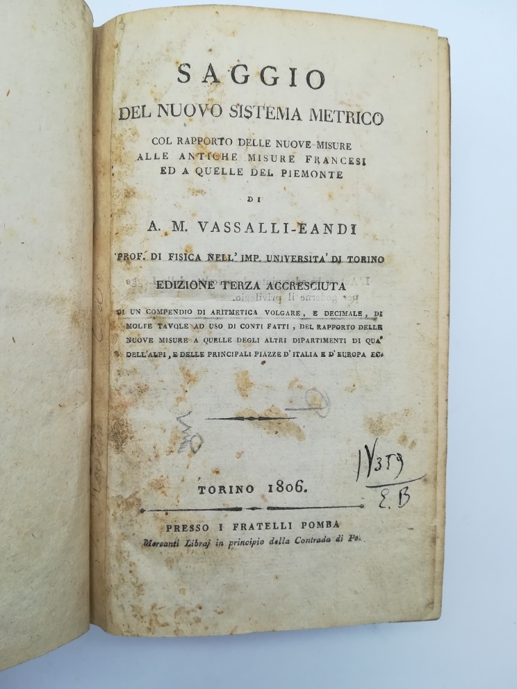 Saggio del nuovo sistema metrico col rapporto delle nuove misure …