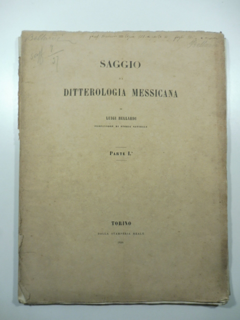 Saggio di ditterologia messicana