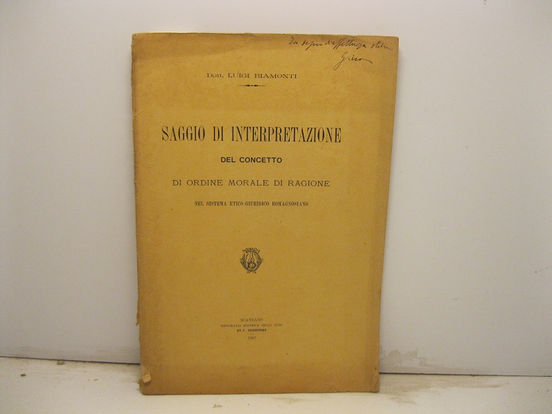 Saggio di interpretazione del concetto di ordine morale di ragione …
