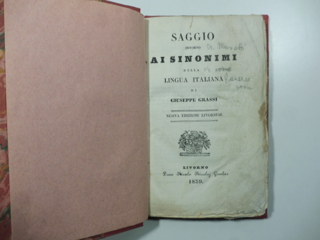 Saggio intorno ai sinonimi della lingua italiana