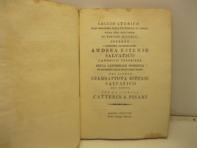 Saggio storico sulla disciplina della Cattedrale di Padova nella cura …