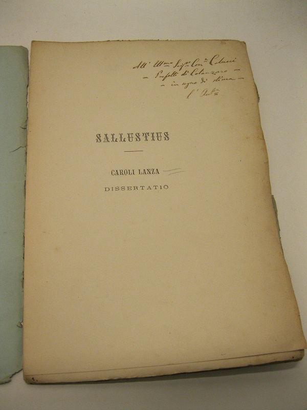 Sallustius. Caroli Lanza dissertatio