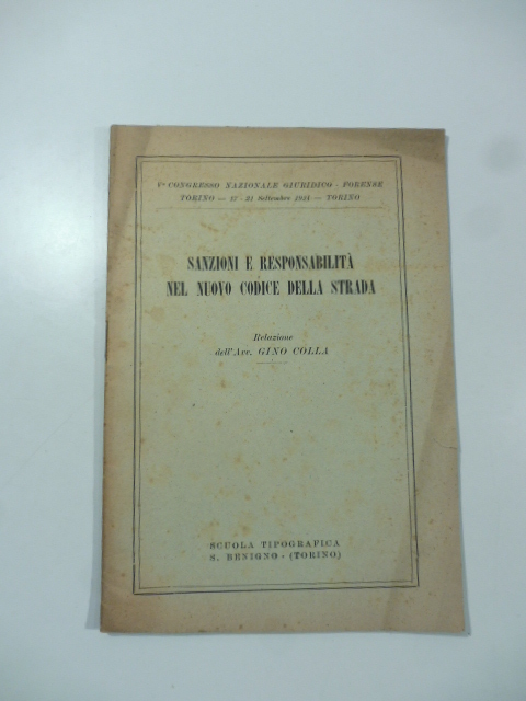 Sanzioni e responsabilita' nel nuovo codice della strada