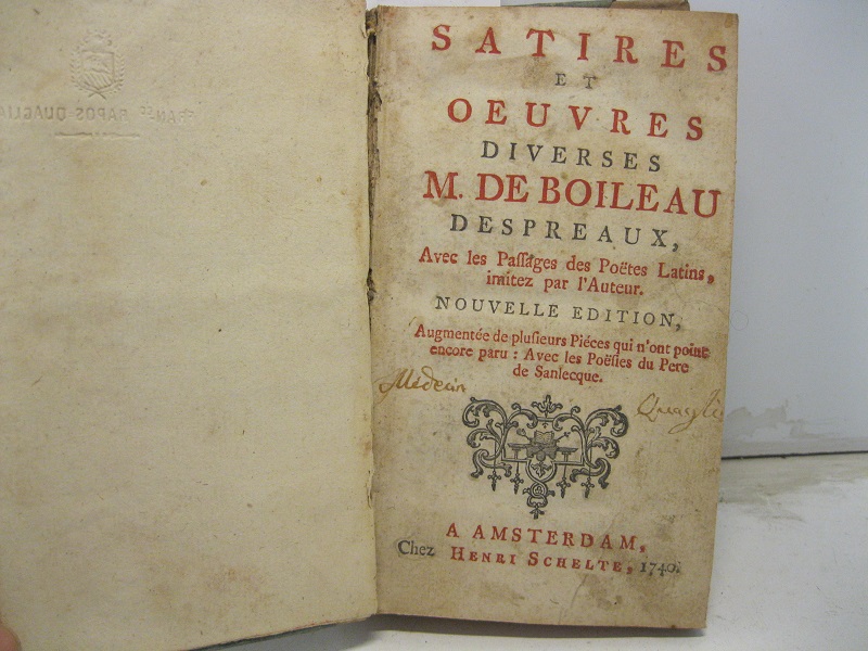 Satires et oeuvres diverses avec les passages des poetes latins …