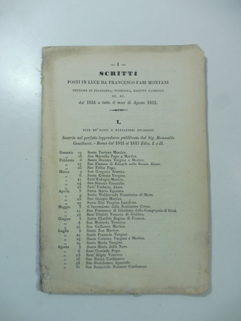 Scritti posti in luce da Francesco Fabi Montani dottore in …