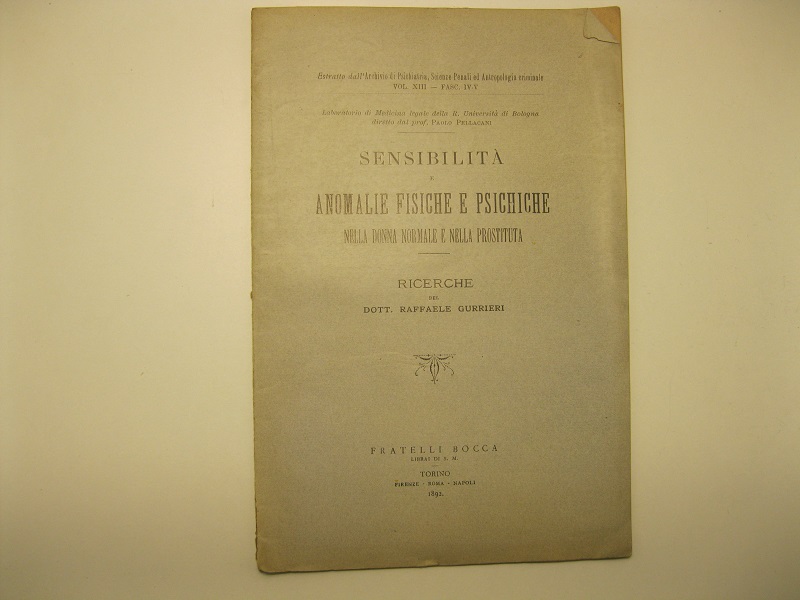 Sensibilita' e anomalie fisiche e psichiche nella donna normale e …