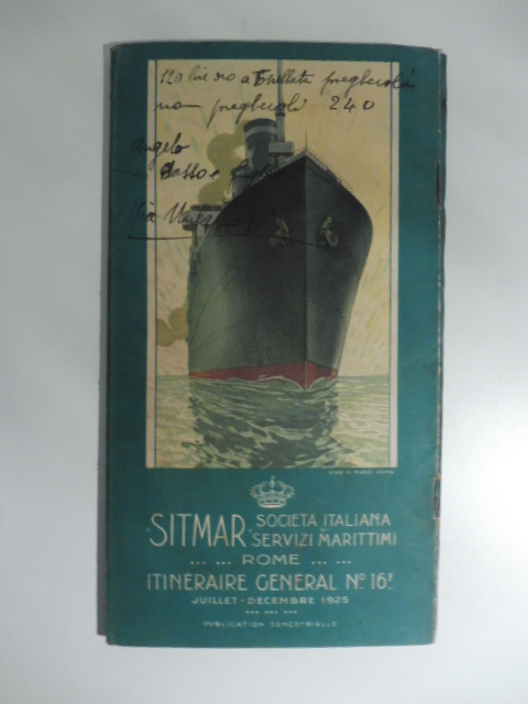 Sitmar. Itineraires, horaires et tarifs. Juillet-Decembre 1925