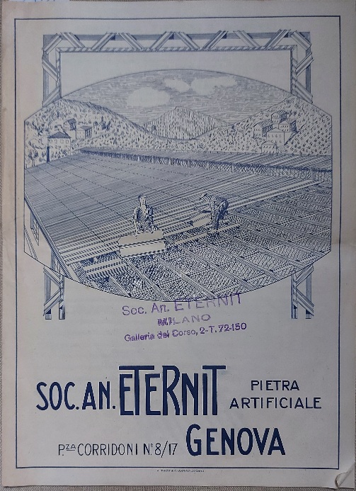 Soc. An. Eternit. Pietra artificiale. Copertura Eternit alla Romana (pieghevole …