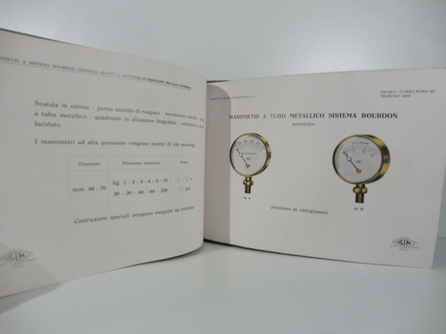 Societa' italiana manometri S. A., Milano. Catalogo
