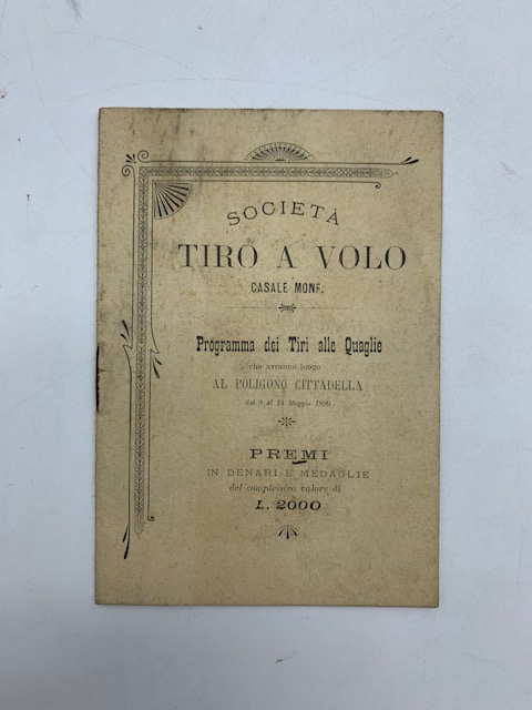 Societa' tiro a volo Casale Monferrato. Programma dei tiri alle …