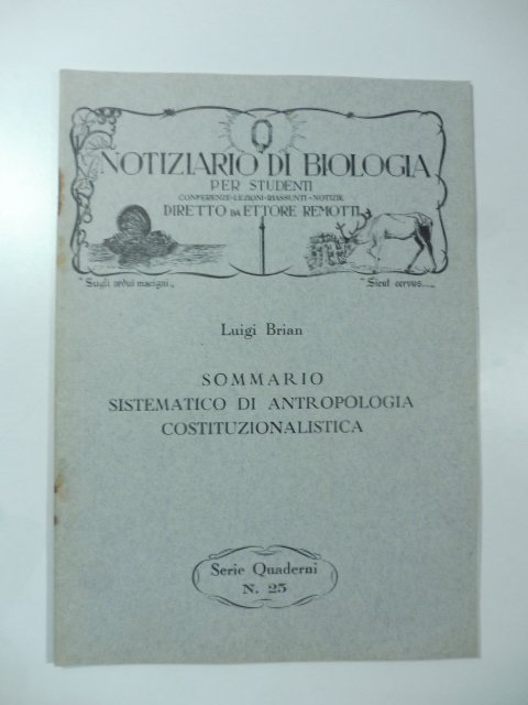 Sommario sistematico di antropologia costituzionalistica