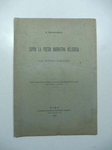 Sopra la poesia narrativa religiosa del popolo italiano