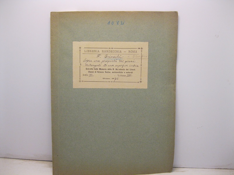 Sopra una proprieta' dei piani tritangenti ad una superficie cubica. …