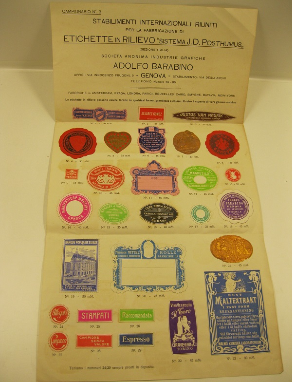 Stabilimenti internazionali riuniti per la fabbricazione di etichette in rilievo …