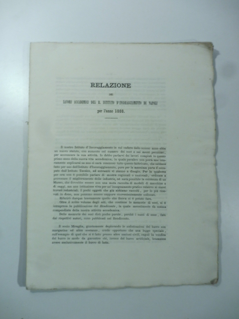 Statuto organico del R. Istituto d'incoraggiamento di Napoli