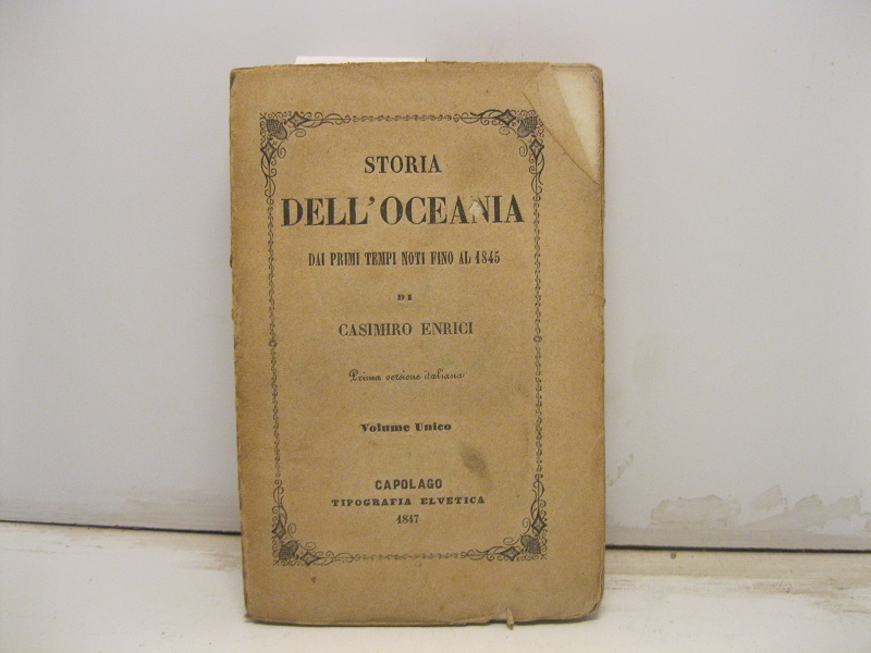 Storia dell'Oceania dai primi tempi noti fino al 1845. Prima …