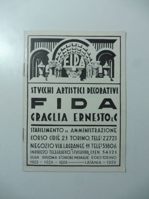 Stucchi artistici decorativi Fisa. Graglia Ernesto e C., Torino