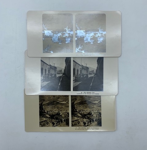 Sud - Amerika. 3 fotografie originali stereoscopiche raffiguranti luoghi del …