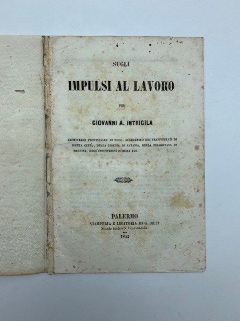 Sugli impulsi al lavoro