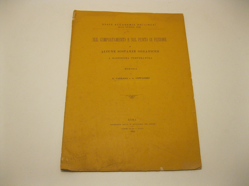 Sul comportamento e sul punto di fusione di alcune sostanze …