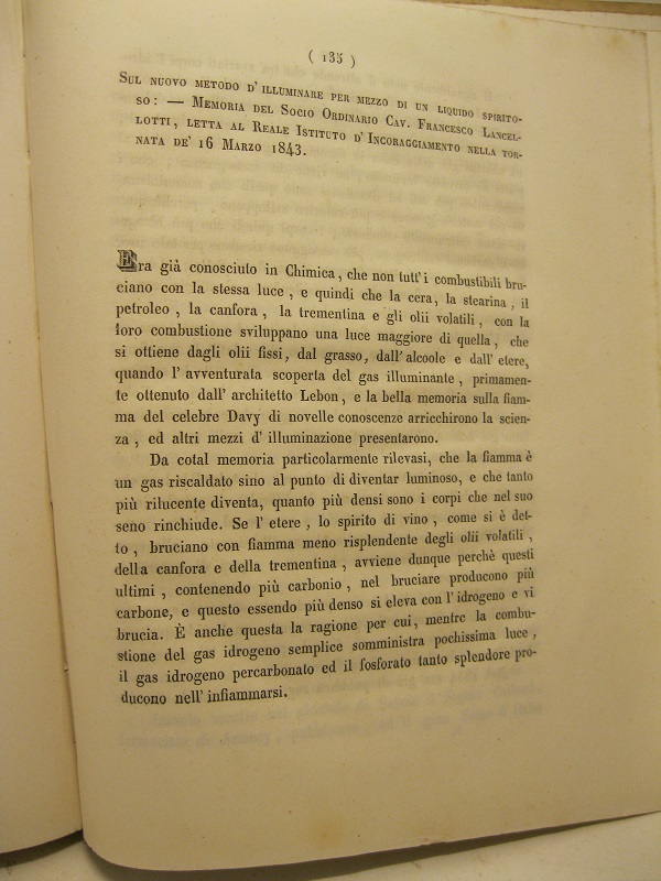 Sul nuovo metodo d'illuminare per mezzo di un liquido spiritoso. …