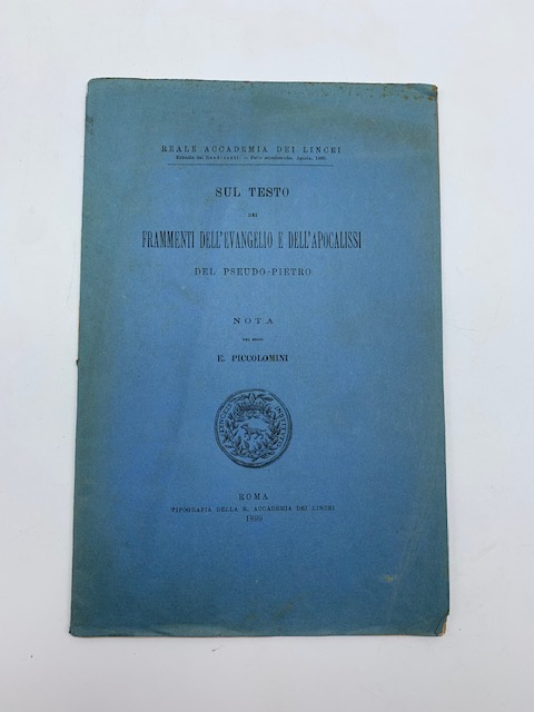 Sul testo dei frammenti dell'Evangelio e dell'Apocalissi del pseudo-Pietro. Nota