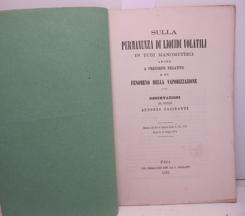 Sulla permanenza di liquidi volatili in tubi manometrici anche a …