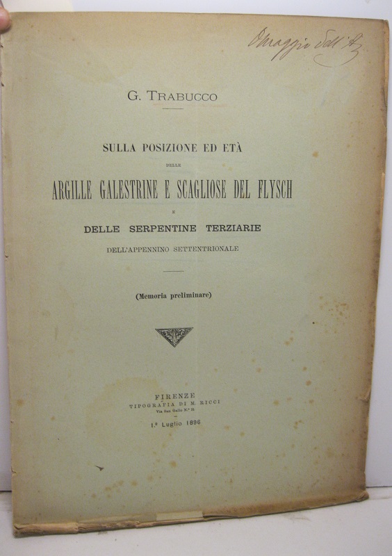 Sulla posizione ed eta' delle argille galestrine e scagliose del …
