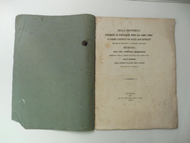 Sulla proprieta' posseduta in particolar modo dai corpi umidi di …