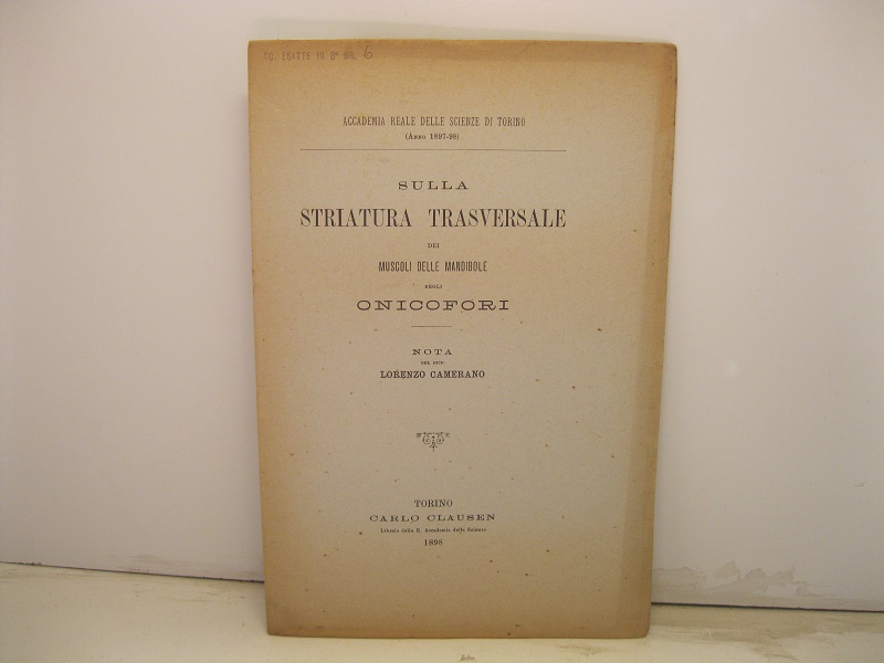 Sulla striatura trasversale dei muscoli delle mandibole negli onicofori