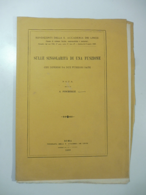 Sulle singolarita' di una funzione che dipende da due funzioni …