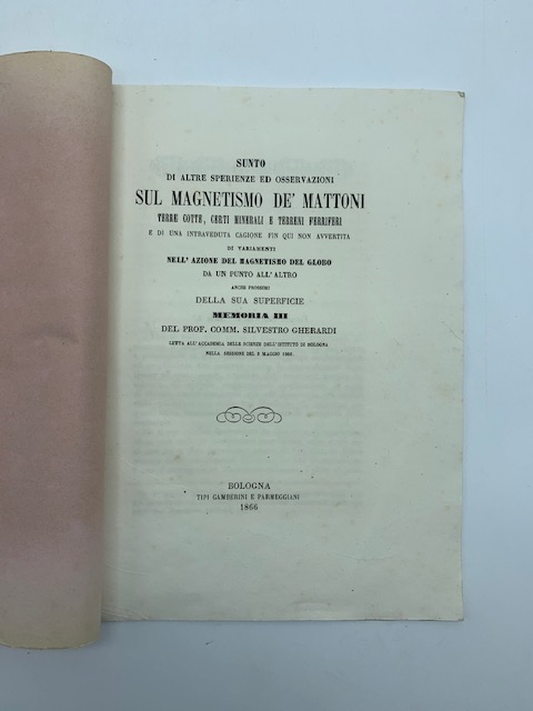 Sunto di altre sperienze ed osservazioni sul magnetismo de' mattoni, …