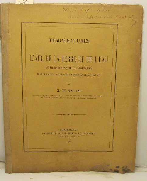 Temperatures de l'air, de la terre et de l'eau au …