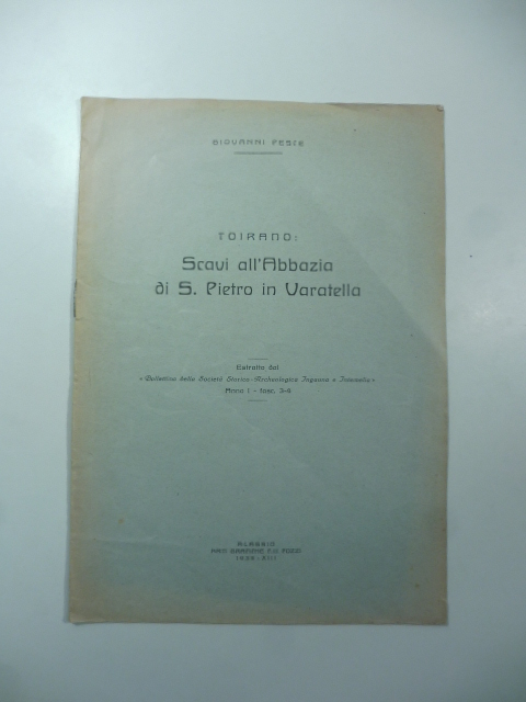 Toirano. Scavi all'Abbazia di S. Pietro in Varatella