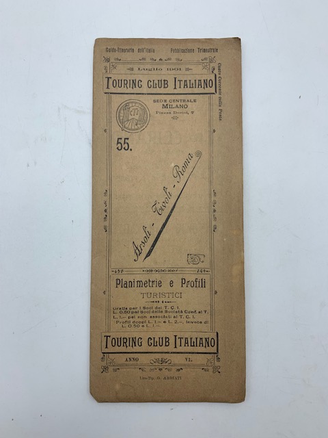 Touring Club Ciclistico italiano. 55. Planimetrie e profili ciclistici. Arsoli-Tivoli-Roma