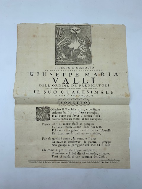 Tributo d'ossequio al molto Reverendo Padre Giuseppe Maria Valli dell'Ordine …