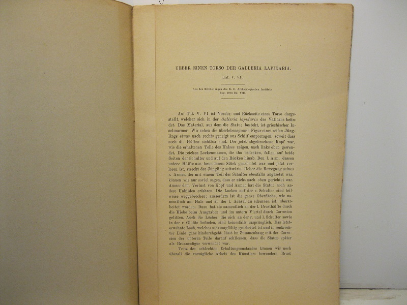 Ueber einen der Galleria Lapidaria. Aus des Mitteilungen des K.D. …