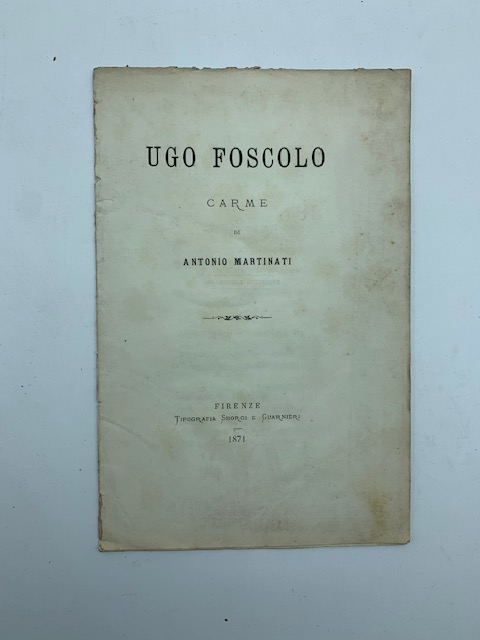 Ugo Foscolo. Carme
