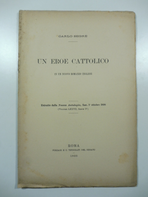 Un eroe cattolico in un nuovo romanzo inglese. Estratto dalla …